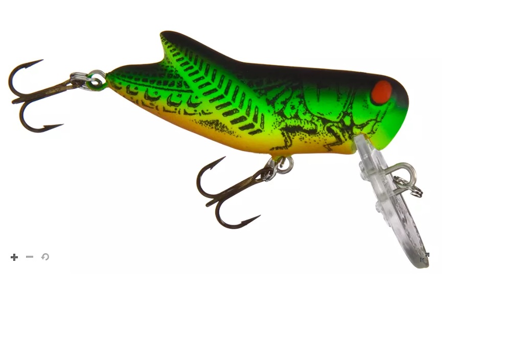 Rebel Crickhopper Popper Fishing Lure - Yellow/Black Back - 1 3/4 In - Foto 2